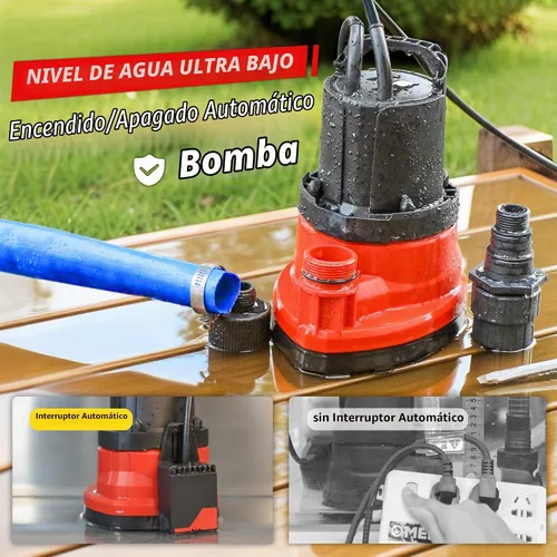 Vista 2 de MEDAS Bomba sumergible automática de 1/3 HP 2450 GPH, encendido/apagado automático con sensor inteligente, drena a 0.04 pulgadas, bomba de agua