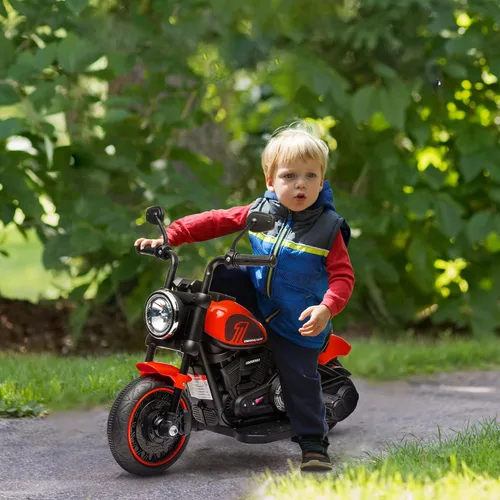 Vista 2 de Aosom Motocicleta para niños con ruedas de entrenamiento, juguete de 6V para montar para niños de 18 a 48 meses, motocicleta a batería para niños