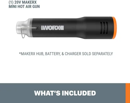 Vista 6 de Worx MAKERX WX743L.9 - Mini pistola de calor de 20 V (solo herramienta)