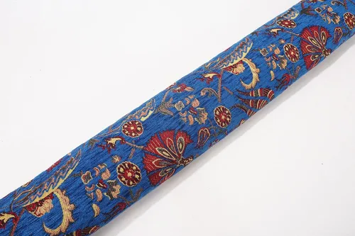 Vista 7 de Tela de tapicería, Tela turca por metro, por The Yard, Tela de tapicería de chenilla jacquard con patrón de clavel azul marino - Seleccione - 1