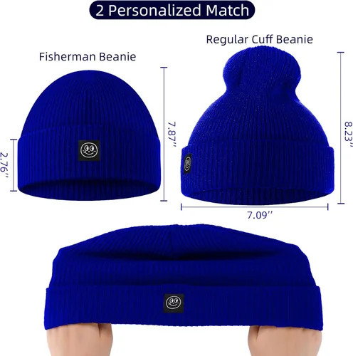 Vista 6 de Gorro para hombre con gorro de invierno con sonrisa, unisex, de punto, suave, cálido, con puños