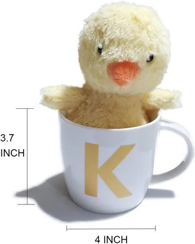 Vista 2 de ZaH Taza de café de 16 onzas, taza de cerámica del alfabeto ABC para mujeres, hombres, niños y niñas, decoración del hogar, taza inicial A-Z (A)