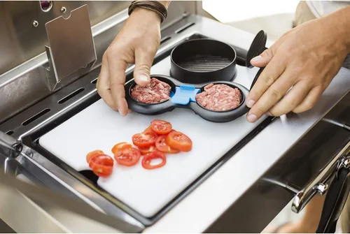 Vista 2 de Napoleon Kit de prensa gourmet para hamburguesas, prensa deslizante, hamburguesas rellenas, apto para lavavajillas