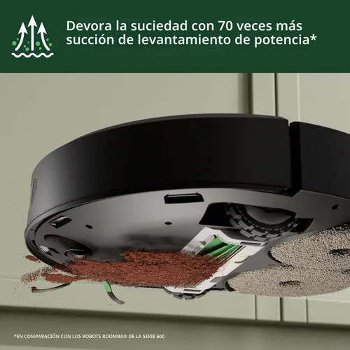 Vista 6 de iRobot Roomba Plus 405 (G185) Robot aspiradora y trapeadora combinada con base AutoWash - Almohadillas de trapeador giratorias, se vacía