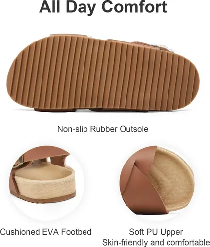 Vista 5 de Cubufly Sandalias para niños con tiras cruzadas y puntera abierta, zapatos de verano para uso en interiores y exteriores, para niños pequeños