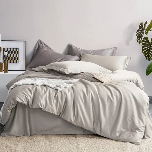 Vista 12 de MILDLY Juego de funda de edredón 100% algodón de fibra larga tamaño queen, juegos de funda de edredón, ropa de cama ultra suave de 3 piezas