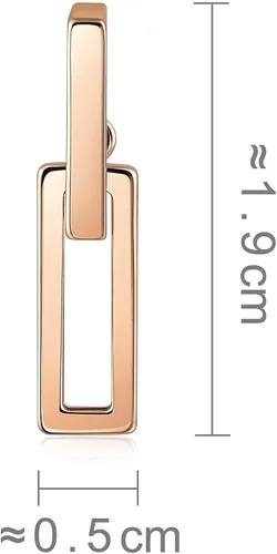 Vista 5 de Chow Sang Sang Aretes rectangulares de oro rosa de 18 quilates para mujer 92505E se venden solos no pares