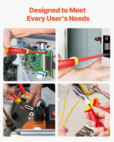 Vista 6 de Happybuy Juego de destornilladores aislados, juego eléctrico profesional de 12 piezas. Juego de herramientas eléctricas aisladas de 1000 V
