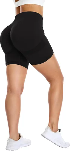 Vista 4 de YEOREO - Shorts de ciclismo para mujer, sin costuras, con cintura alta, para entrenamiento, yoga y gimnasio, estilizan tu figura