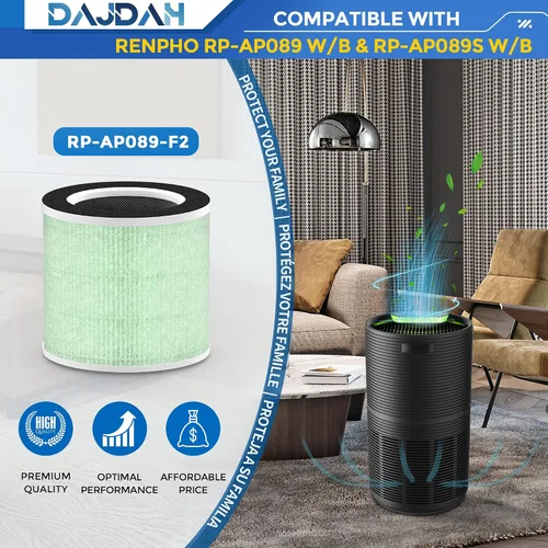 Vista 2 de [Filtro absorbente de toxinas] Filtro RP-AP089B compatible con RENPHO Filtro de repuesto para purificador de aire RP-AP089 RP-AP089-F2 para RENPHO