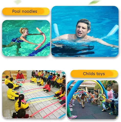 Vista 4 de Mxiqqpltky Fideos flotantes para piscina, tubo de espuma súper grueso para piscina, 52 pulgadas, paquete de 3 (rojo)