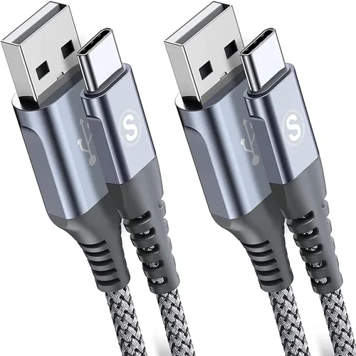 Vista 16 de sweguard Cable USB a USB C [2 unidades, 3.3 pies] de nailon trenzado USB A a tipo C, cable de carga rápida para iPhone 17, 16, 15 Pro Max, Samsung