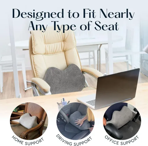 Vista 4 de SUTERA Almohada de espalda baja, almohada de apoyo lumbar de postura adecuada para silla de oficina o asiento de automóvil para soporte de espalda