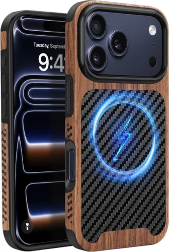Vista 19 de Funda magnética ZZDZZ compatible con iPhone 14 Plus [Compatible con Magsafe] Diseño de cuero premium TPU híbrido a prueba de golpes (Negro)