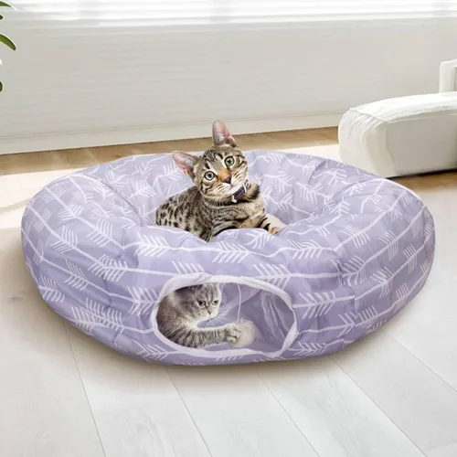 Vista 7 de Nobleza Cama de túnel para gatos, plegable y lavable, juguete de tienda de campaña para descansar en interiores, tubo ligero para ventilar el gatito