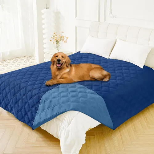 Vista 72 de Smiry Funda impermeable para cama de perro, manta reversible para mascotas para sofá Manta suave lavable para perro, funda a prueba de fugas
