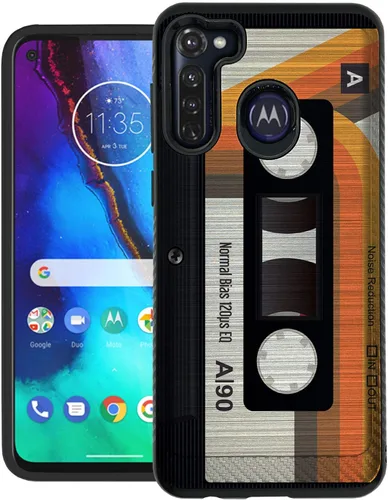 Vista 13 de CasesOnDeck Funda de agarre compatible con [Motorola Moto G Stylus (2020) [Brushed Armor] - Funda delgada y resistente, color negro mate (astronauta)