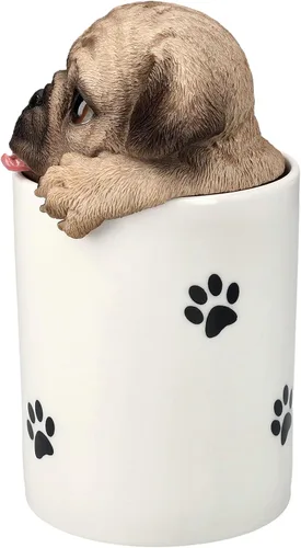 Vista 7 de Pacific Giftware Figura de Pug como caja de golosinas, almacenamiento para aperitivos y recompensas para perros, decoración de figuras