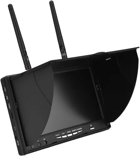 Vista 4 de FPV Monitor Dual Receptor 5.8GHz 40Channels 7Inch LCD Monitor/Pantalla Receptor Monitor para FPV Drone Quadcopter con Receptor Inalámbrico 140/120