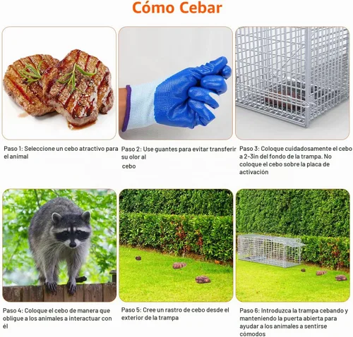Vista 8 de Trampa grande para animales vivos, trampa plegable humana
