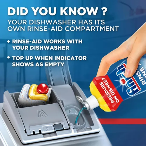 Vista 7 de Finish Rinse Aid - Lavavajillas de secado 100% mejor, brillo de limón, 27.1 fl oz