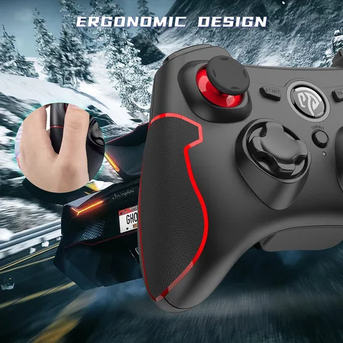 Vista 4 de Controlador para juegos PS3 Dualshock EasySMX inalámbrico 2.4G con rango de botón de disparo de vibración de hasta 32.8ft, compatible con PC