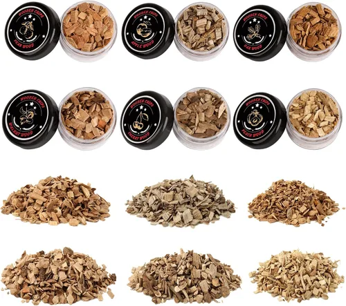 Vista 2 de 6 astillas de madera para ahumar, chips de madera para ahumar cócteles, chips de infusor de humo para bebidas, incluye virutas de madera