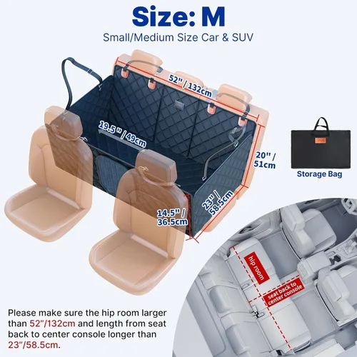 Vista 5 de Extensor de asiento trasero convertible para perros, plegable de 400 libras, funda de asiento de automóvil para perro con parte inferior dura