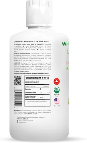 Vista 3 de Desbloquea el poder de Whole Leaf Aloe Vera - Infundido con el delicioso sabor de la baya de kiwi. Nuestra fórmula patentada cuenta con la más alta