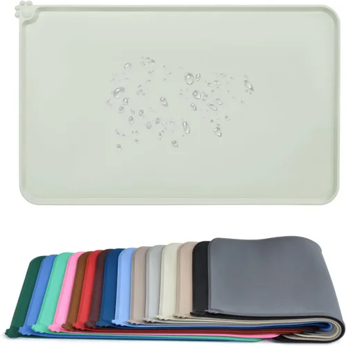 Vista 12 de AUDWUD - Tapete de silicona, impermeable y antideslizante para alimentos de perros y gatos, para tazón de mascotas Marrón Adobe