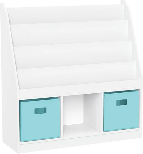 Vista 9 de RiverRidge Estantería para niños con 4 estantes y tres cubículos, blanco (02-251), 11.81"P x 35"A x 36"Al Estantería para sala de juegos con 4