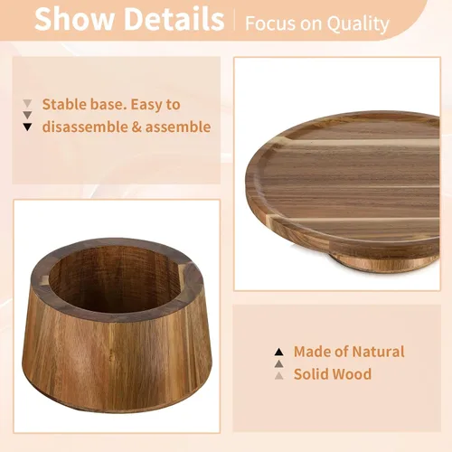 Vista 4 de NUPTIO Soporte de madera para tartas, soporte para cupcakes pequeños