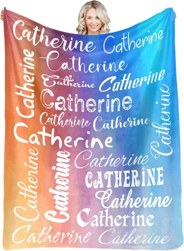 Vista 37 de Manta personalizada con nombre, manta personalizada de franela para niños, mujeres, hombres, Navidad, cumpleaños, madre, padre, día de San Valentín