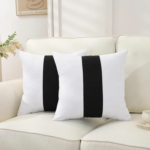 Vista 8 de TAOSON - Funda de cojín cuadrada de lona de algodón 100% sólida, decorativa, para sofá, cama, silla, decoración del hogar, solo funda, sin relleno