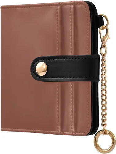Vista 13 de Sinestour Black print Small Wallet for Women RFID Blocking Leather Bifold Small Purse with ID Window Card Holder Zipper Coin Pocket, Compact Credit