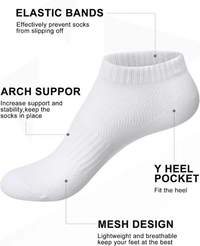 Vista 3 de Lasnten 48 Pairs Women Ankle Socks No Show Thin Athletic Running Low Cut Short Breathable Cotton Men Soft Socks Bulk