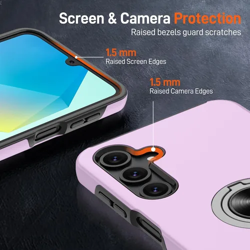 Vista 99 de Gritup - Funda para Galaxy A05S con protector de pantalla HD×2, funda protectora para teléfono a prueba de golpes con soporte magnético de anillo