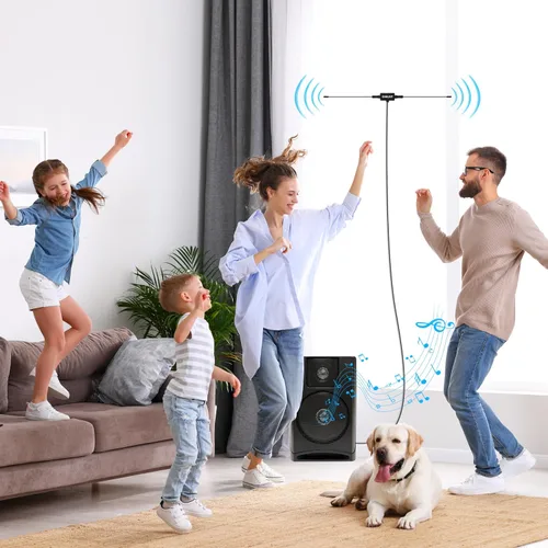 Vista 7 de Antena dipolo universal de radio FM 75 ohmios para receptor estéreo