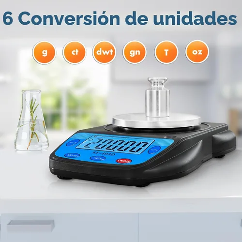 Vista 2 de Báscula digital de laboratorio, 21.16 oz x 0.0004 oz, precisión, equilibrio científico