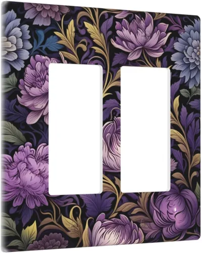 Vista 146 de Decorative Outlet Covers Blue Background White Cat Daisy Floral 2-Gang 1-Gang Wall Plate Single Toggle/Rocker Farmhouse Style Light Switch Covers