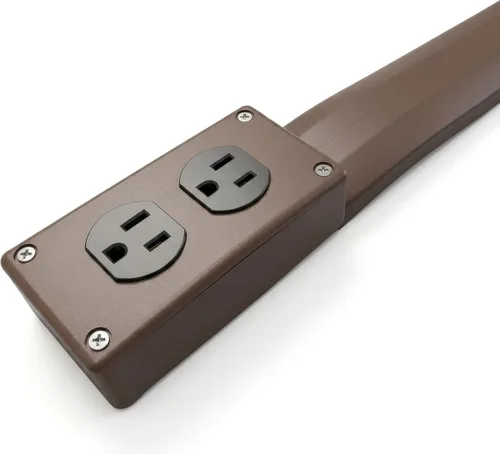 Vista 7 de Electriduct Cable de extensión de energía eléctrica plano con enchufe duplex y protector - 5 pies - Negro