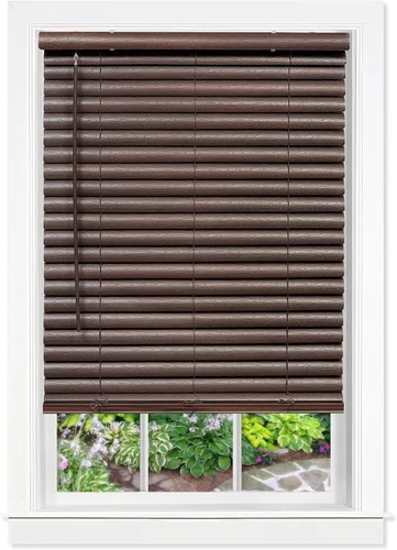 Vista 2 de Ergode GII Luna - Persiana de vinilo inalámbrica de 2 pulgadas, duradera y elegante, textura de grano de madera, varita de elevación e inclinación