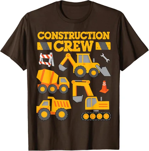 Vista 8 de Construction Crew Worker Excavator - Camiseta para niños y niñas Negro