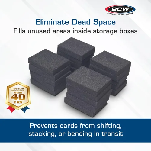 Vista 2 de BCW Monster Pads - Paquete de 20 separadores de tarjetas de espuma para cajas de almacenamiento de tarjetas coleccionables Insertos de espuma sin