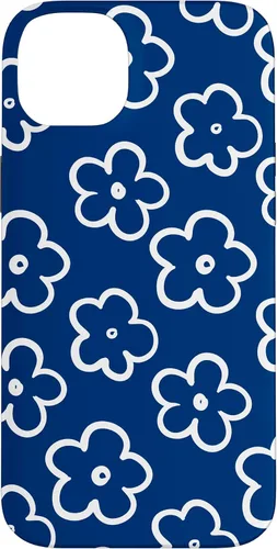 Vista 15 de Lindo patrón de flores silvestres azul marino y blanco floral caso para iPhone 17