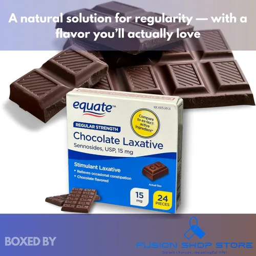 Vista 3 de Laxantes de chocolate - Chocolate laxante Senna 24 ct, 15 mg (paquete de 3), en caja por Fusion Shop Store