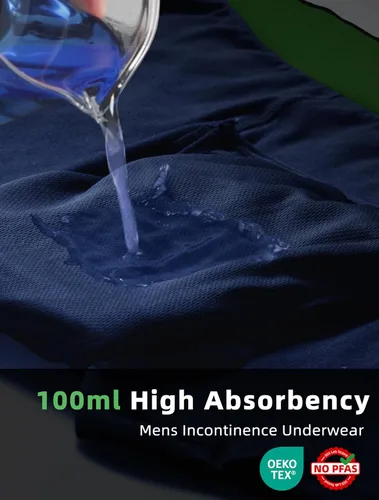 Vista 3 de TIICHOO Ropa interior lavable para incontinencia para hombre, de absorción regular, calzoncillos tipo bóxer con bragueta, paquete de 5