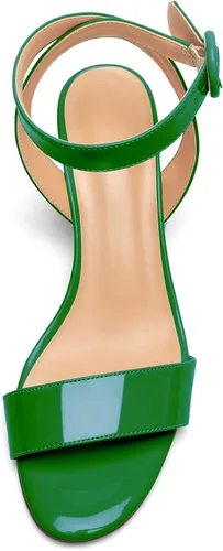 Vista 5 de YODEKS Sandalias casuales de tacón medio con plataforma y puntera abierta para mujer, tacón medio, tacón medio