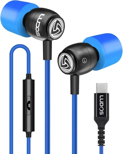 Vista 30 de Auriculares con cable Ludos Clamor, auriculares intraaurales, 5 años de garantía, auriculares con micrófono, auriculares con aislamiento de ruido