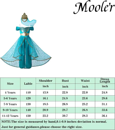 Vista 6 de Maoluo Vintage Disfraz de princesa árabe para niñas vestido de cosplay elegante para fiesta de Halloween